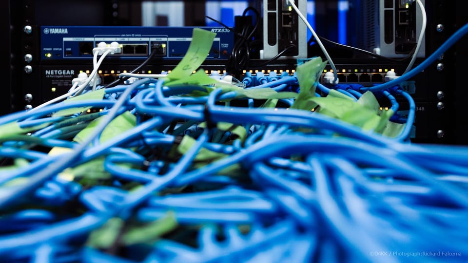 Network switches, router, and Ethernet cabling used for the 050-5893-5336 exhibition system