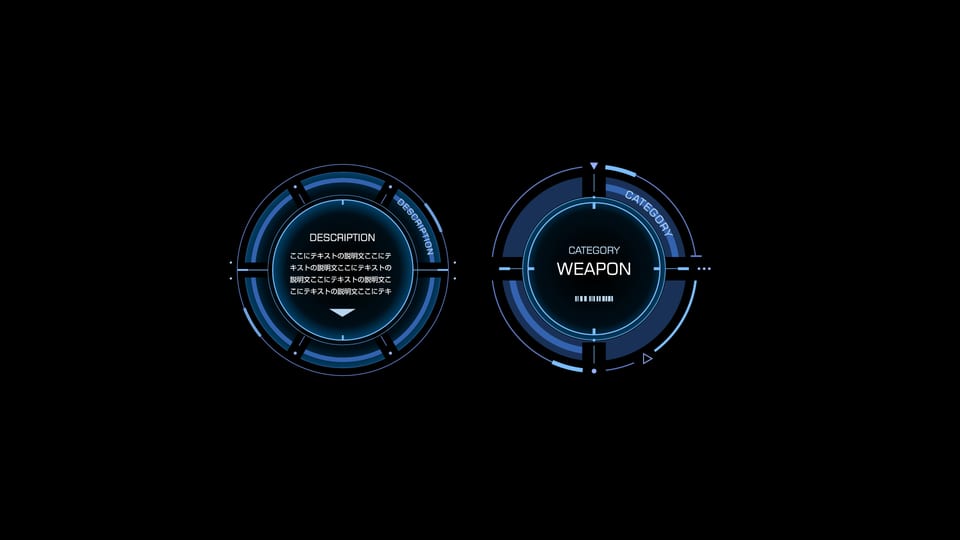 Ghost in the Shell Exhibition – circular Nerve Net UI design with category and description information displayed as supplementary content