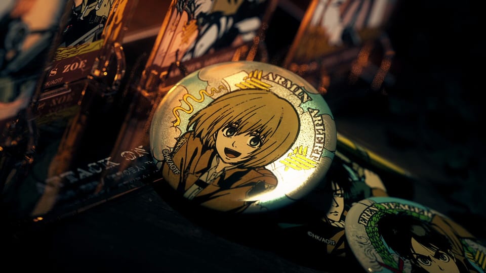 Can badge featured in the Attack on Titan “TRICK OF FATE” promotional film